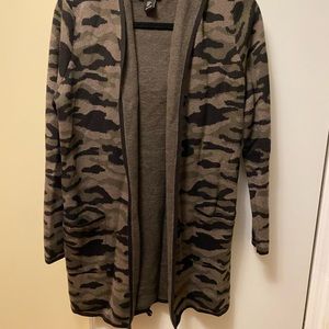 Rachel Zoe camo sweater coat with hood